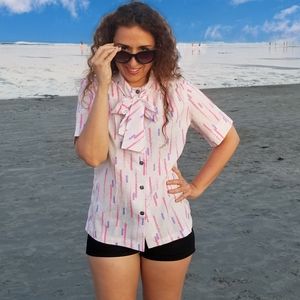 80s Cyber Vaporwave Square Button Pink & Purple Lines New Wave Urbancore Vintage